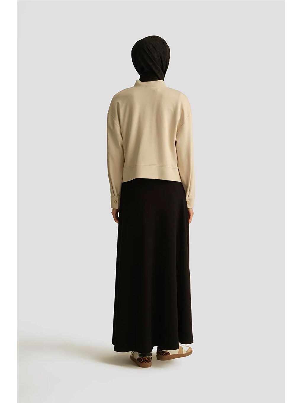 Modal Kloş Etek 25Yd4233-2 Siyah-3