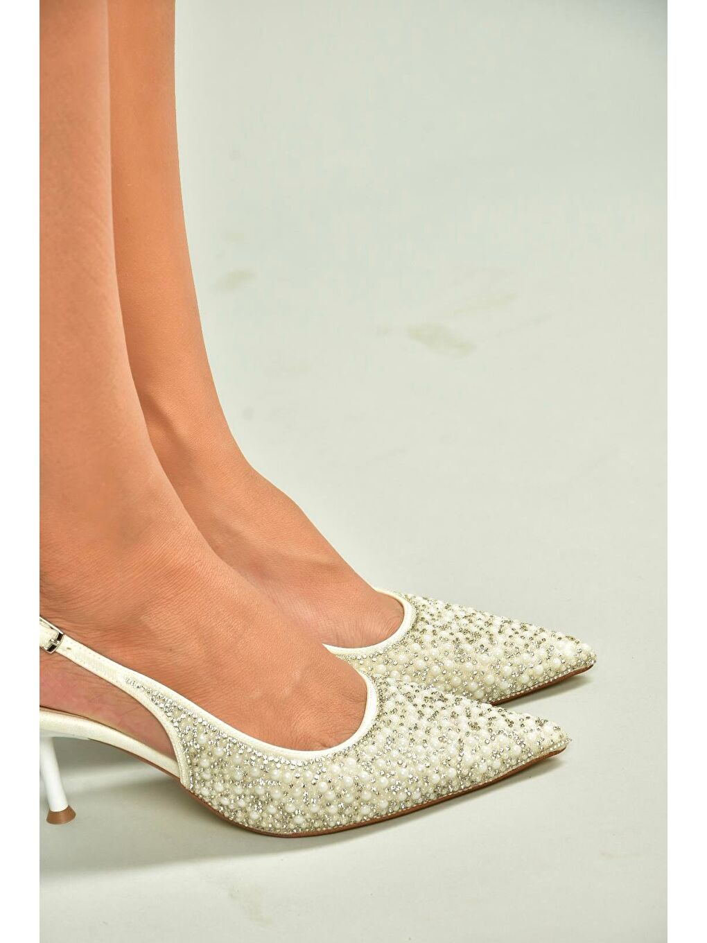 Bej Kadın Topuklu Ayakkabı U676520404-3