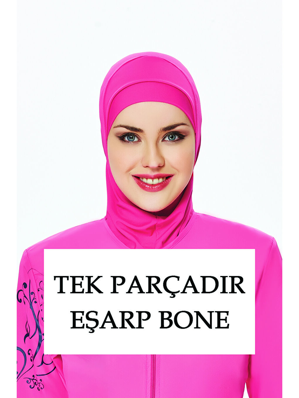 Yüzücü Eşarp Havuz Deniz Eşarp RBE-01 Pembe01-1