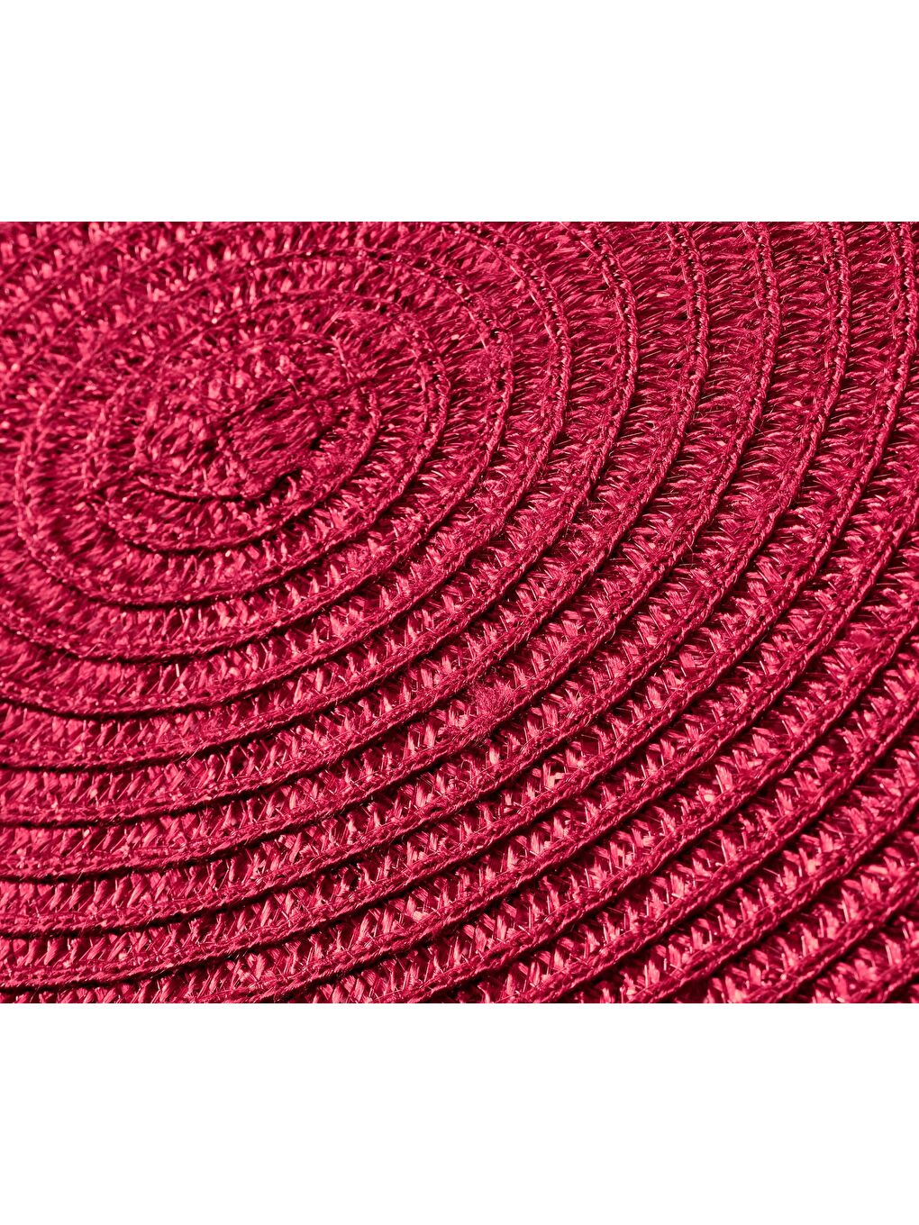 Renksiz Amerikan Servis, 4 lü Set, Yuvarlak, Kırmızı-2