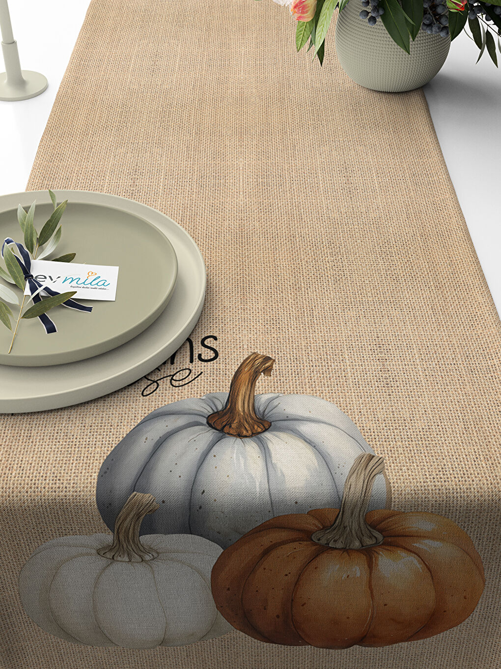 Karışık Sonbahar Desenli Runner Modeli