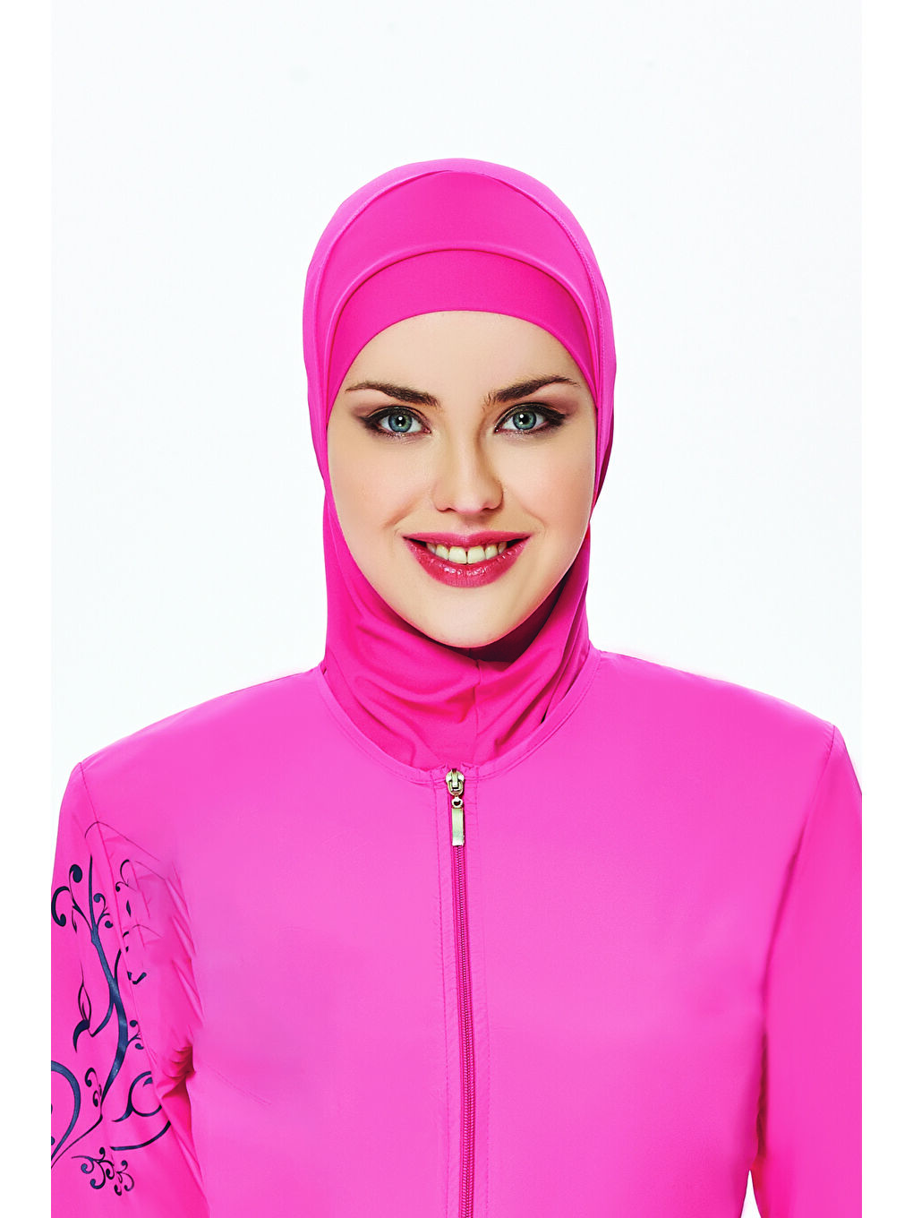 Yüzücü Eşarp Havuz Deniz Eşarp RBE-01 Pembe01-3