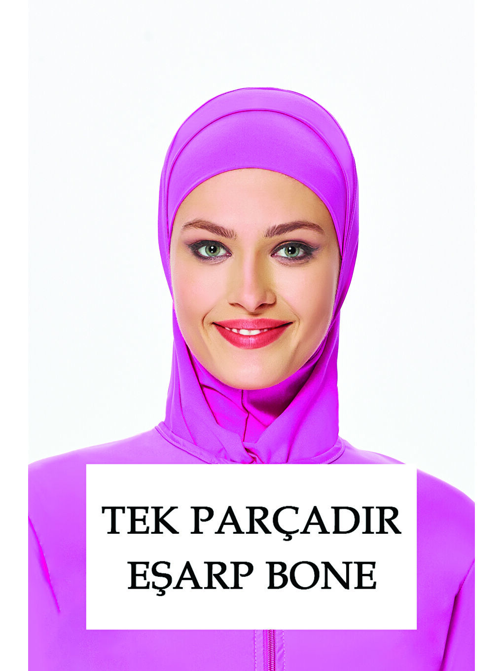 Yüzücü Eşarp Havuz Deniz Eşarp RBE-01 Pembe-1
