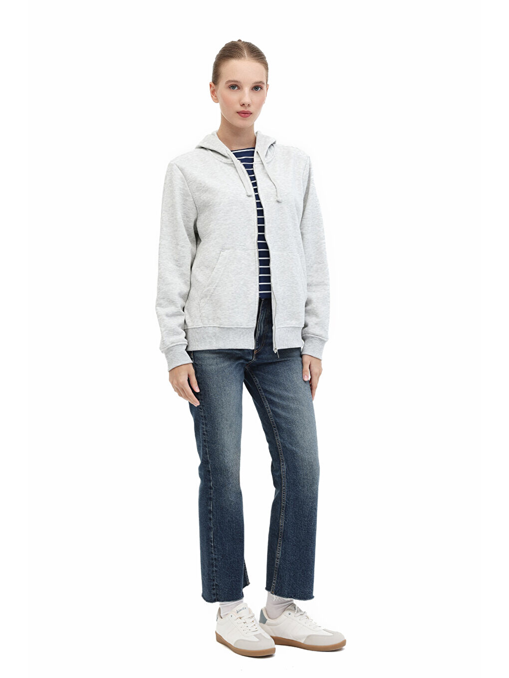 Gri WB 18BELLA-H 5PR GRI MELANJ Kadın Eşofman Üstü-2