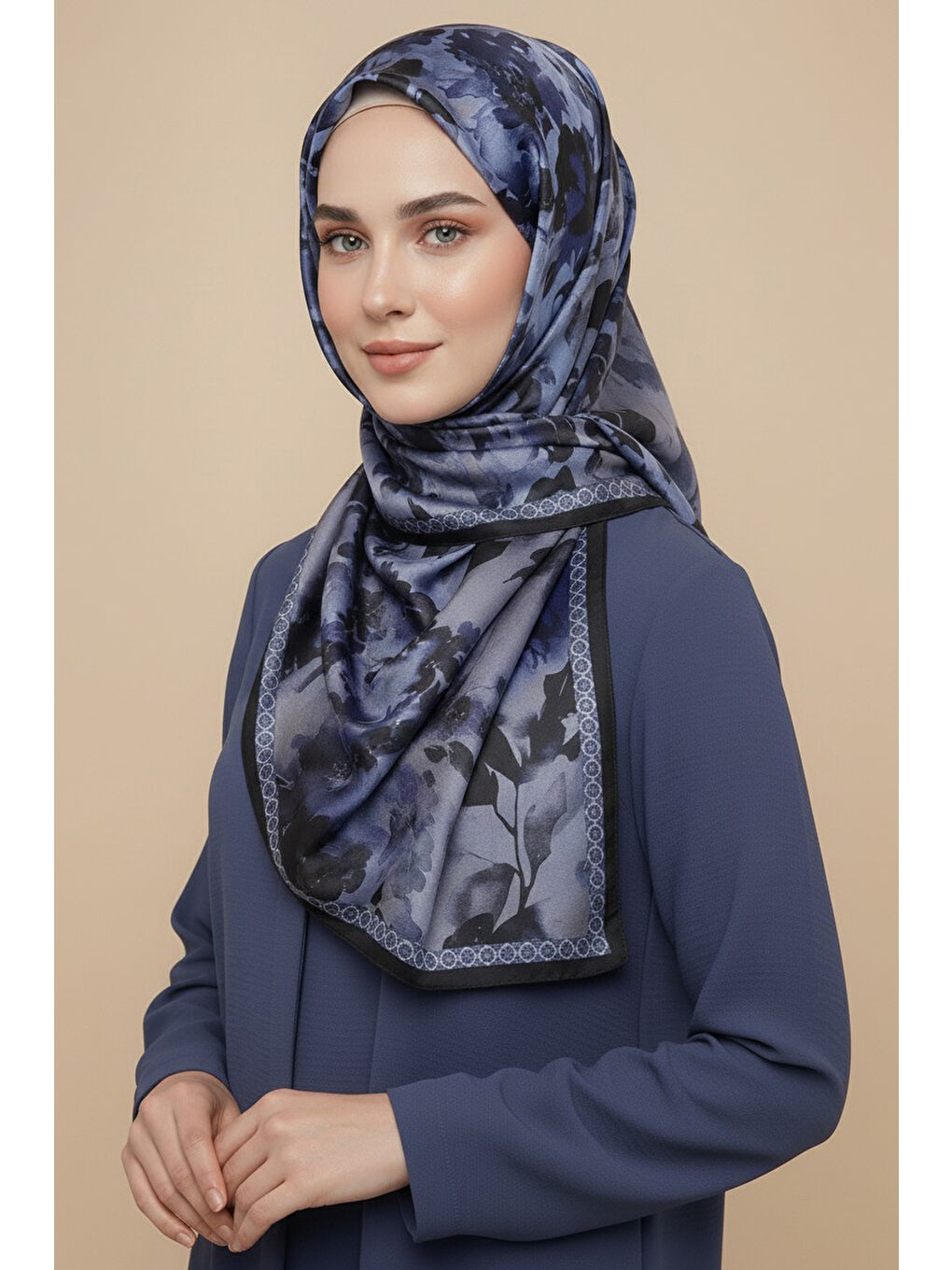 Mavi Midnight Bloom Serisi Pamuk Şal Saks - 27986-SAKS-1