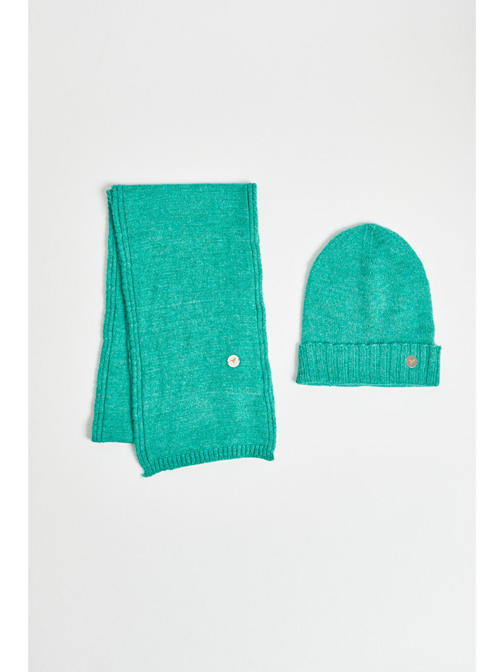 Erkek Yeşil Atkı-Bere Set