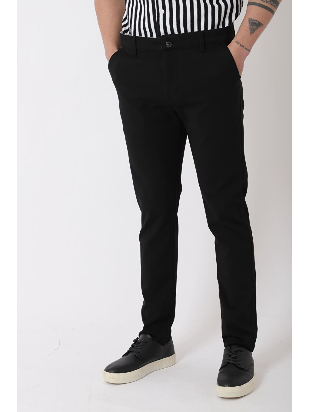 Siyah Dar Paça Kumaş Erkek Pantolon DP_0396