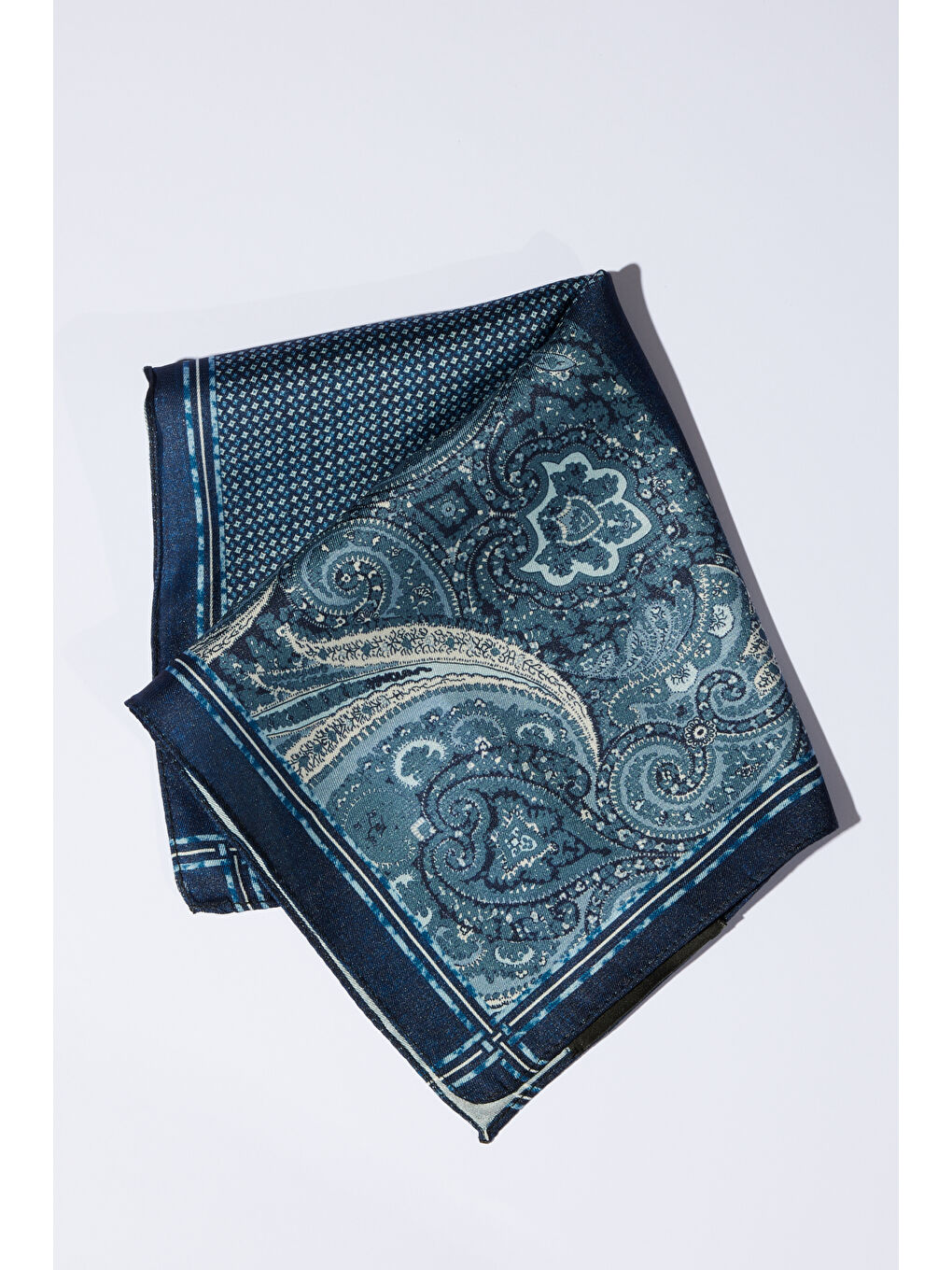 Erkek Lacivert-Mavi Desenli Mendil