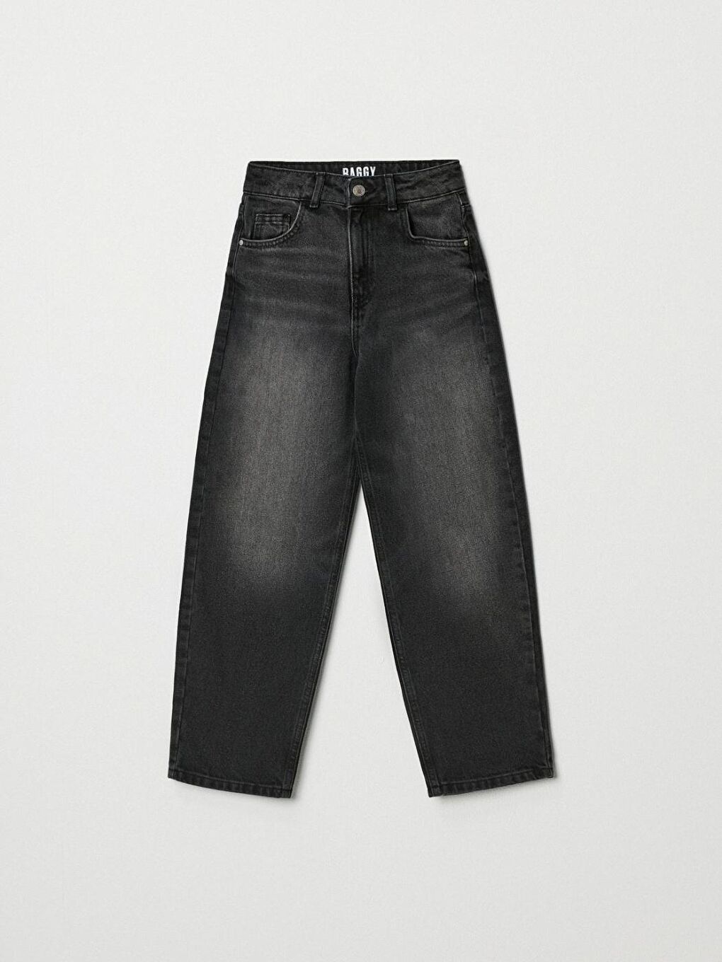 Gri Erkek Çocuk Baggy Fit Jean Pantolon  6-15 Yaş  Rahat ve Trend-1