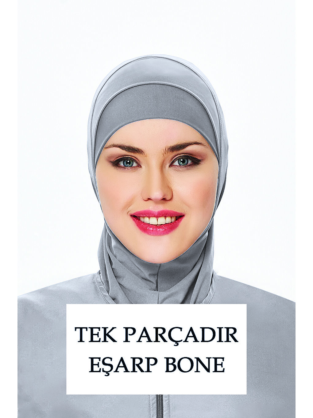 Yüzücü Eşarp Havuz Deniz Eşarp RBE-01 Gri-1