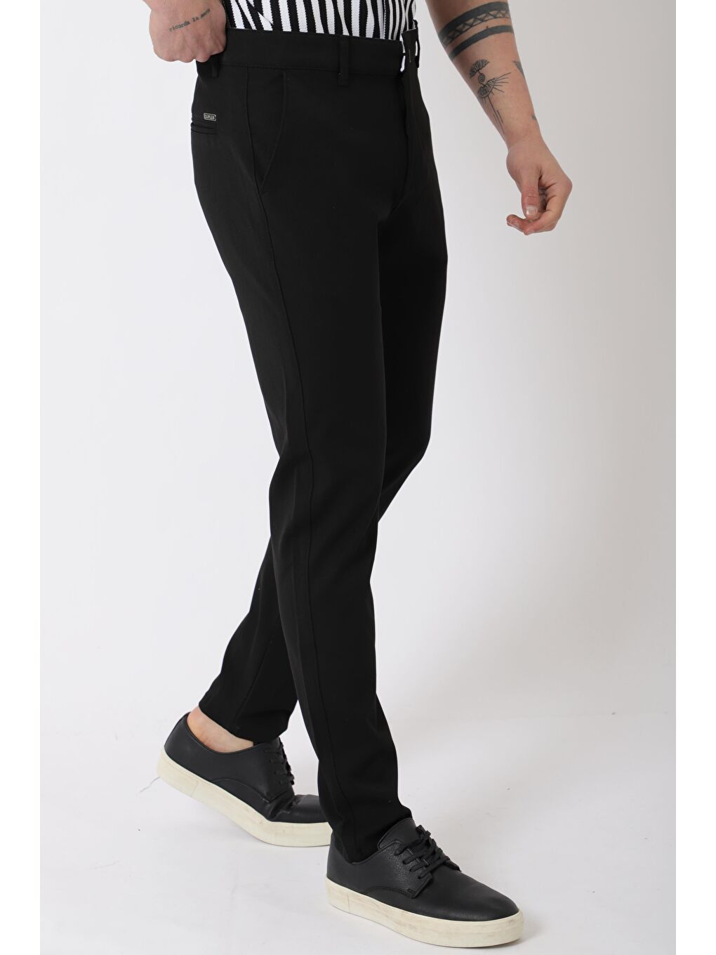 Siyah Dar Paça Kumaş Erkek Pantolon DP_0396-2