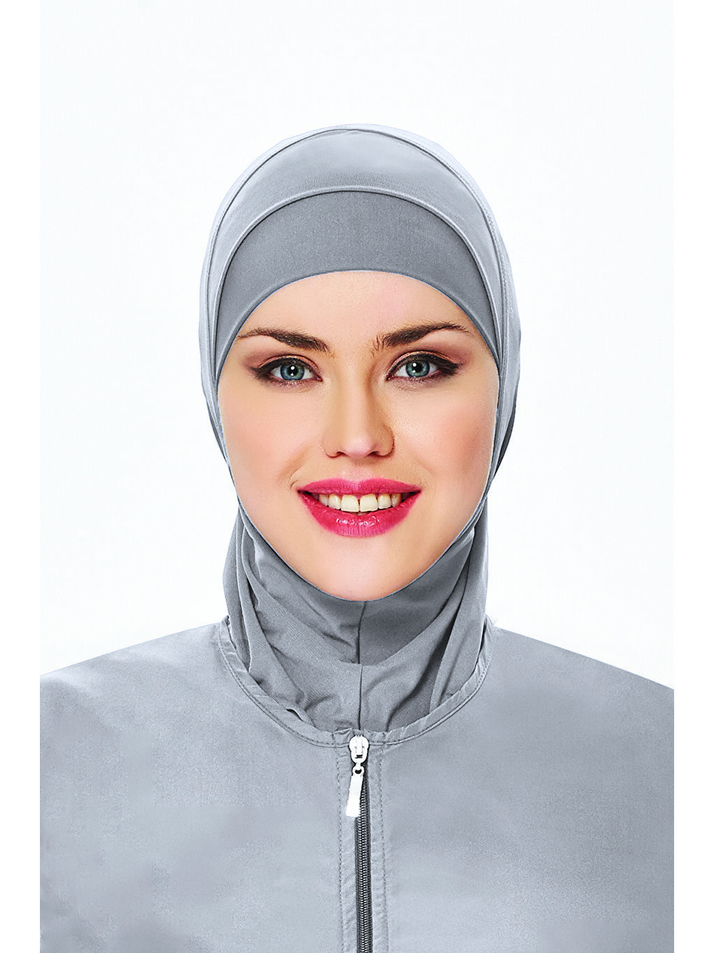 Yüzücü Eşarp Havuz Deniz Eşarp RBE-01 Gri-3