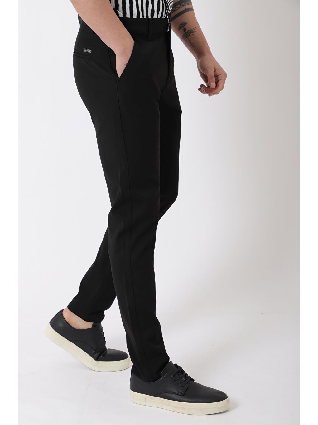 Siyah Dar Paça Kumaş Erkek Pantolon DP_0396-4