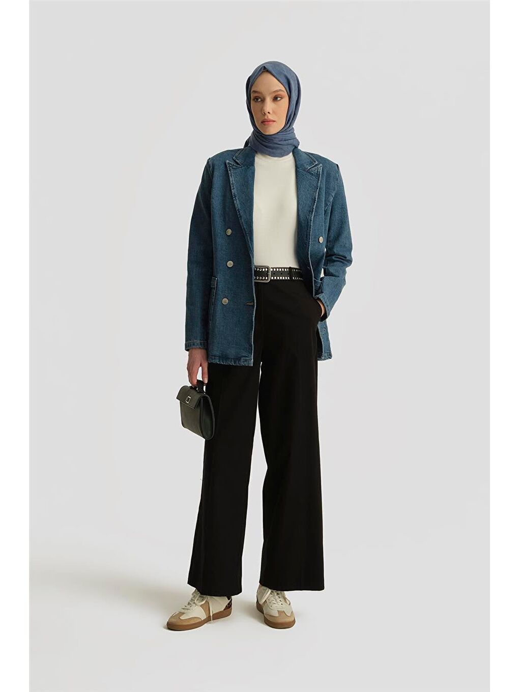 Yüksek Bel Palazzo Pantolon 25Y2812 Siyah-1