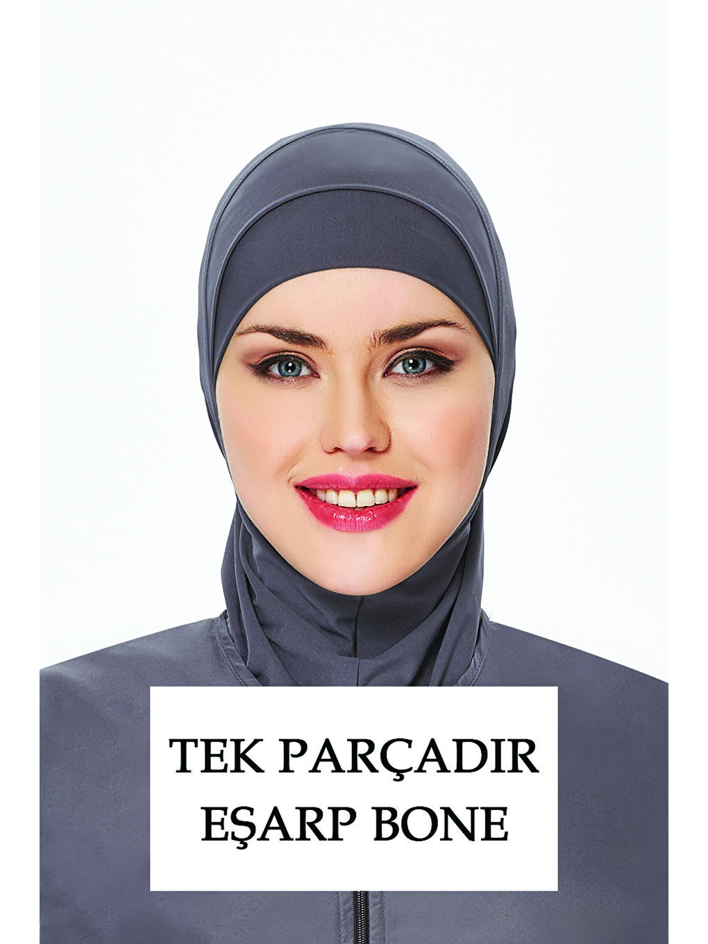 Yüzücü Eşarp Havuz Deniz Eşarp RBE-01 Gri01-1