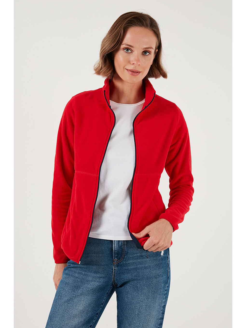 Kırmızı Slim Fit Anti-Pilling Tüylenme Yapmayan Fermuarlı 2'li Paket Polar Hırka 5907012S2-1