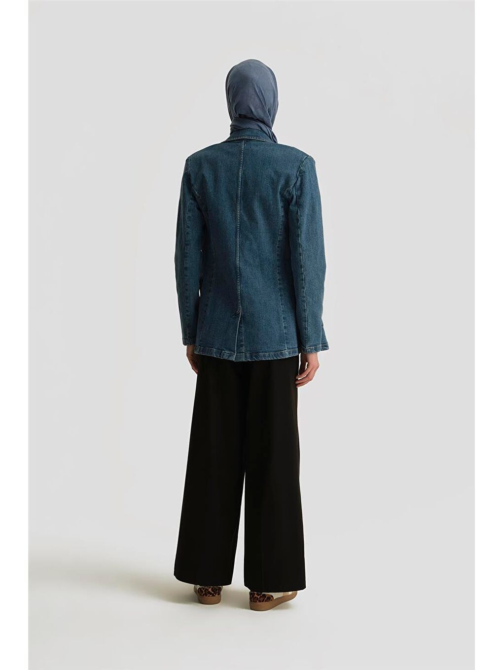 Yüksek Bel Palazzo Pantolon 25Y2812 Siyah-3