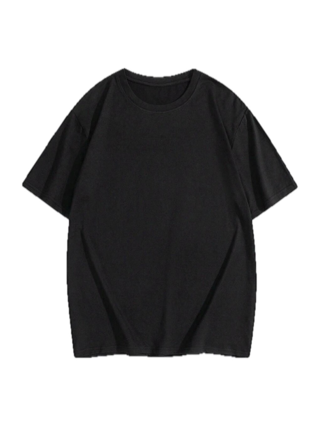 Siyah Eagle Baskılı Bisiklet Yaka Oversize Erkek Tshirt-3