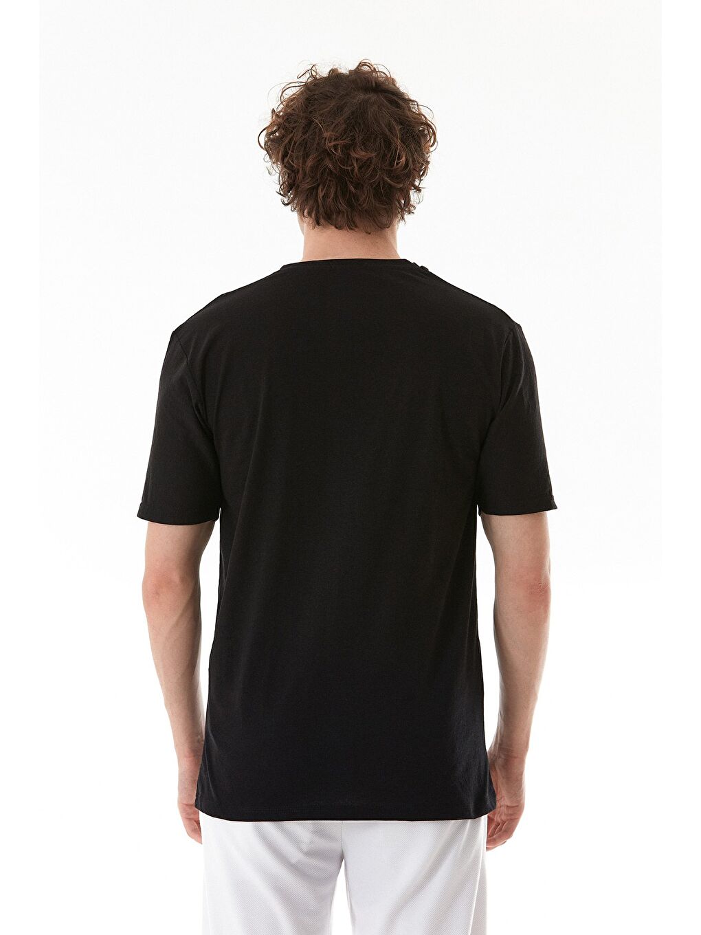 Siyah Why Not Yazı Baskılı Bisiklet Yaka Tişört-3