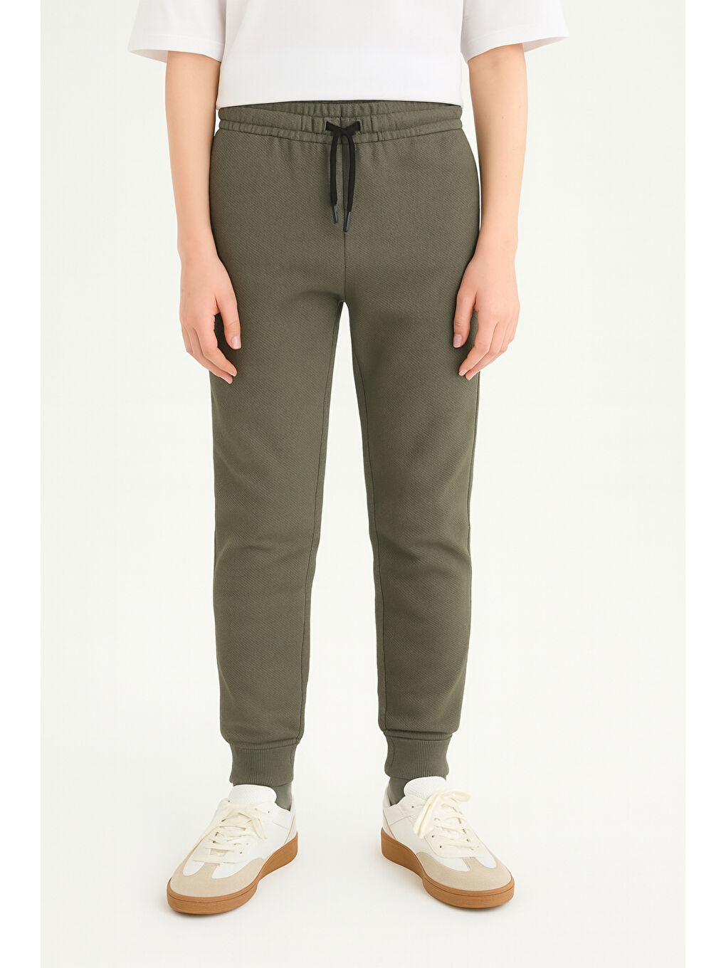 Haki Erkek Çocuk Basic Waffle Kumaş Okul Eşofman Altı Ak2432-3