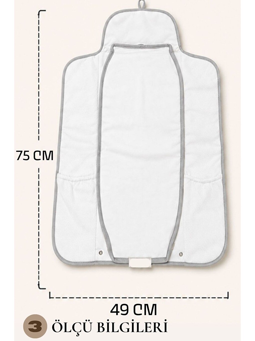 Seyahat Pratik Alt Açma Minderi Premium Kalite Su Geçirmez Alezli Taşınabilir 49x75 Cm-1