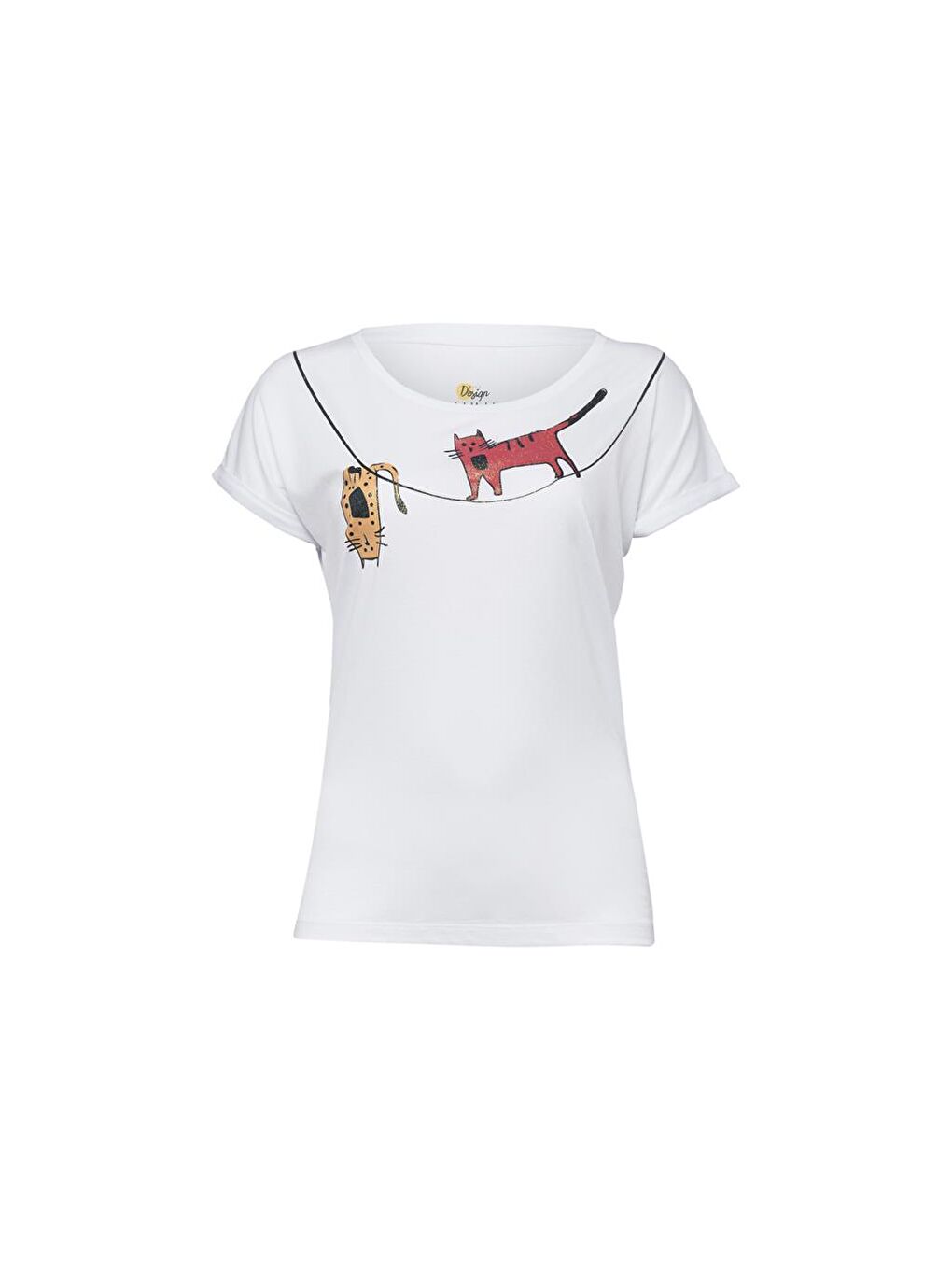 Beyaz Cambaz Kedi T-Shirt