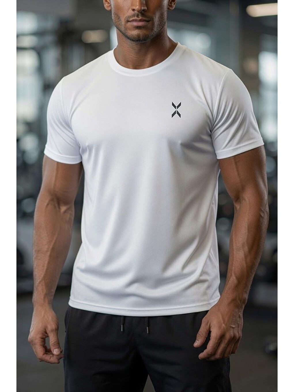 Siyah Xylon 2'li Paket Mikro Polyester Nefes Alabilen Hafif Perform Antrenman Sporcu Erkek Tshirt-5