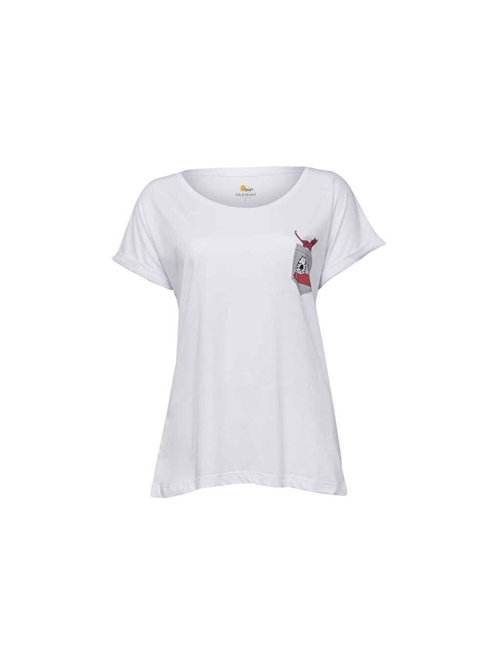 Beyaz Cats Cepte Kedi T-Shirt