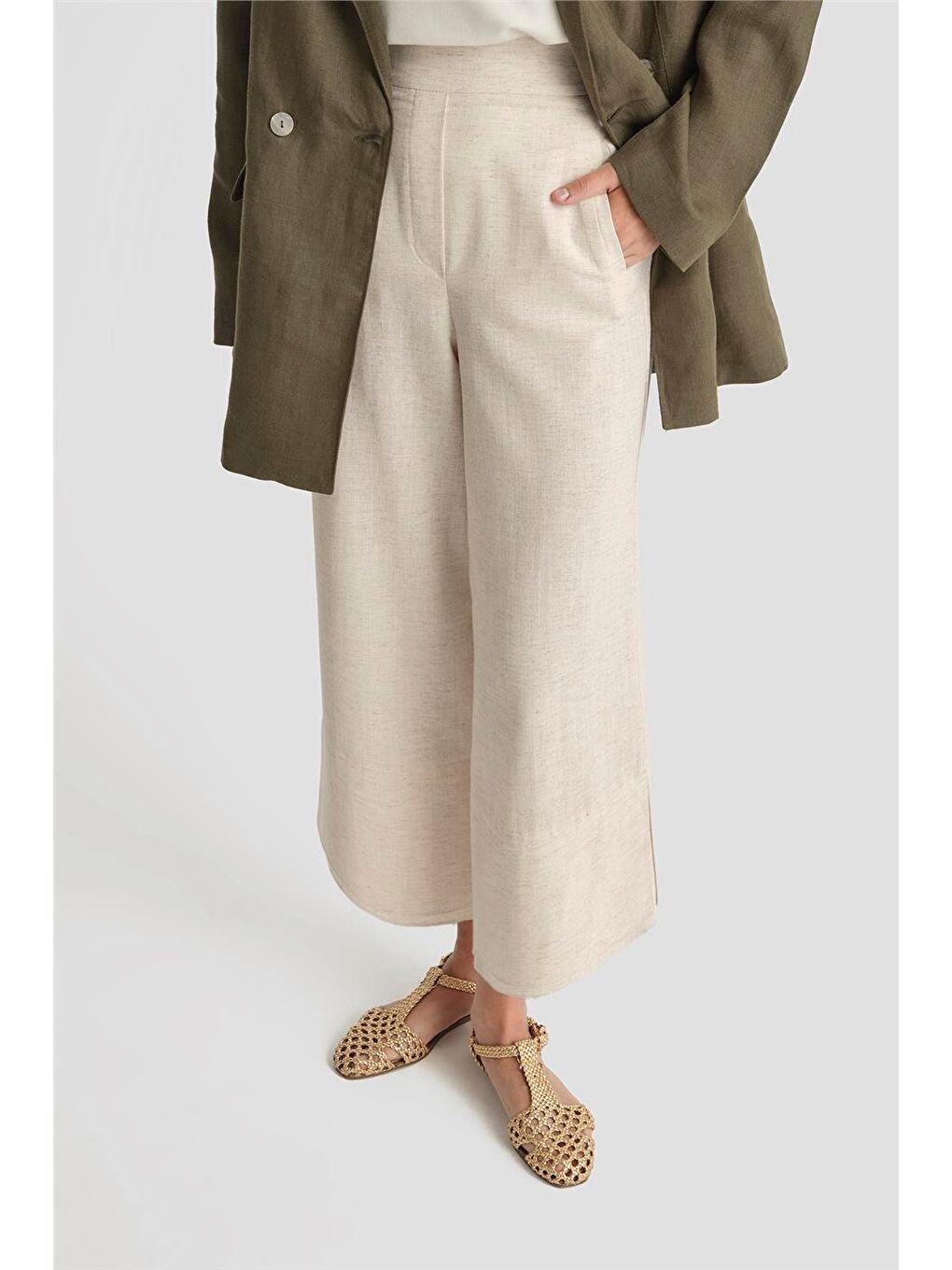 Bej Çift Paçalı Pantolon 25Y2821 Aytaşı-2