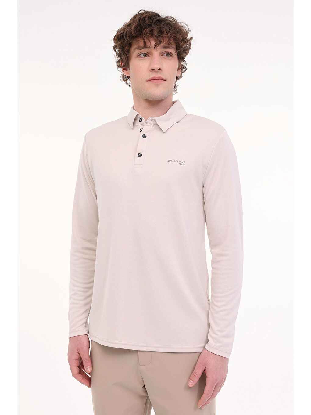 ML LUKE 15ITL1080 5FX Bej Erkek Uzun Kol T-Shirt