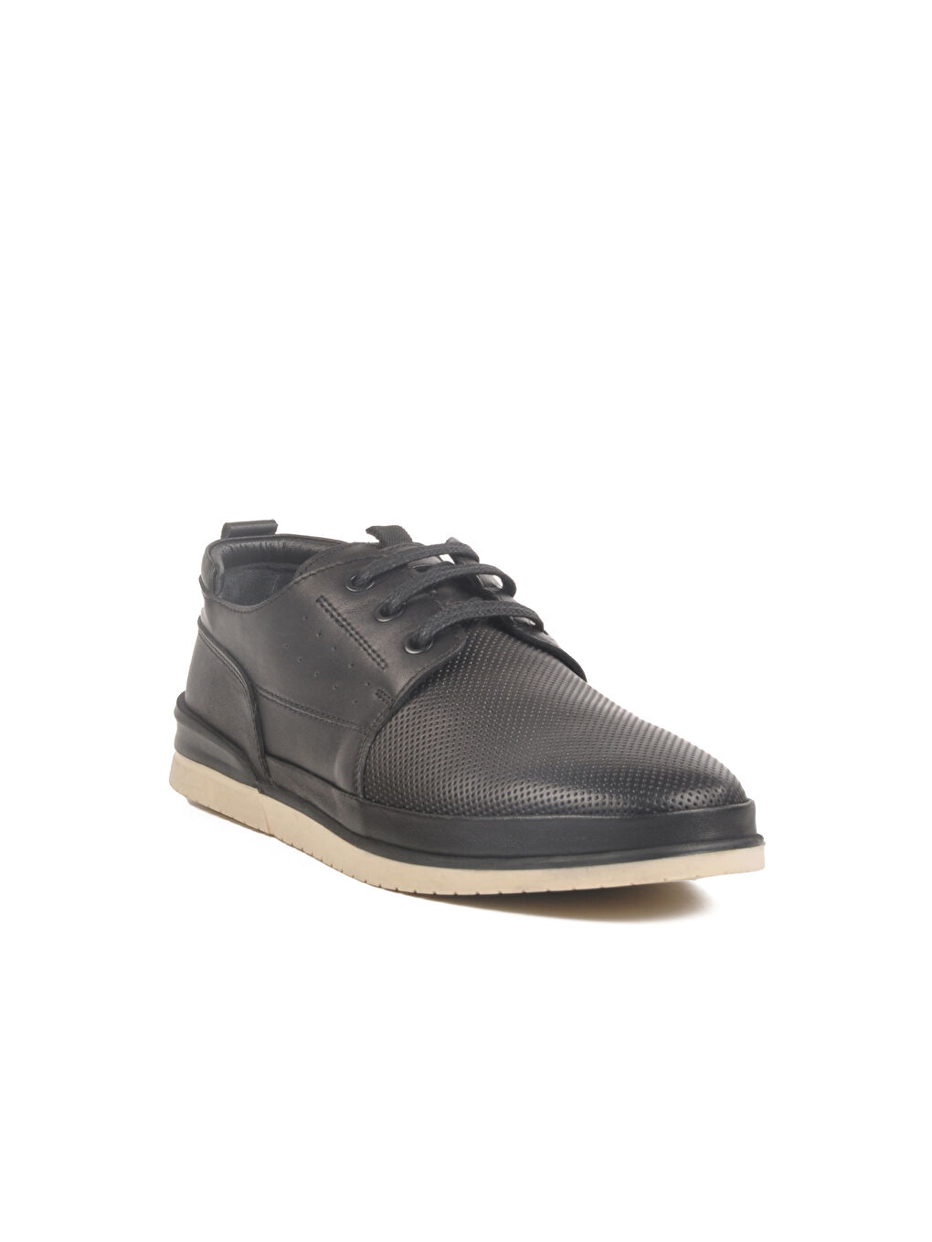 Siyah Hakiki Deri Erkek Casual Ayakkabı Lion M-2