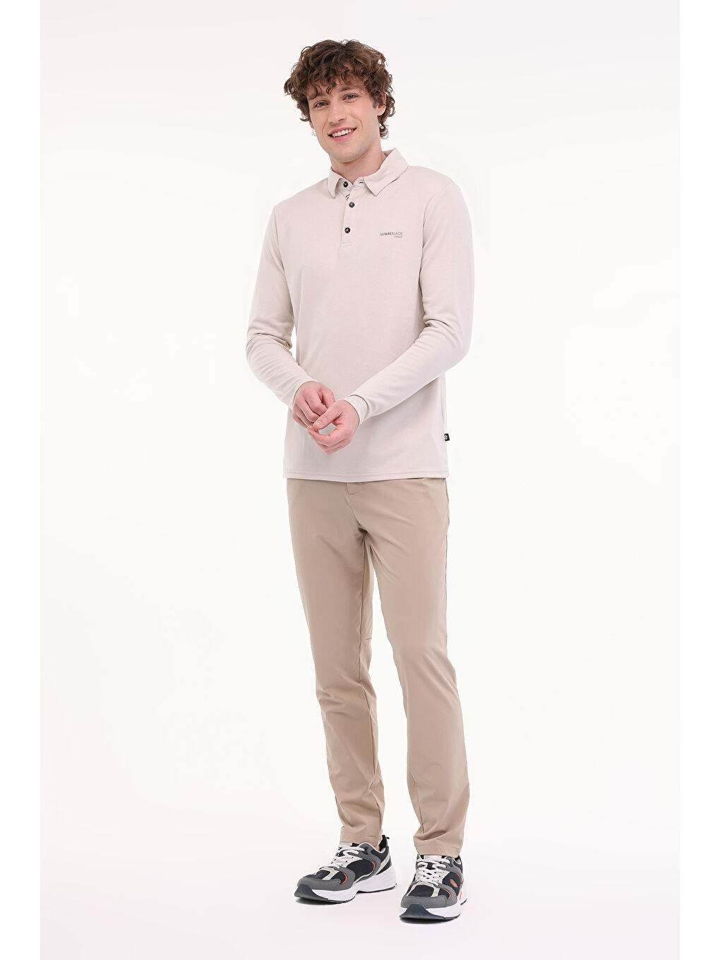 ML LUKE 15ITL1080 5FX Bej Erkek Uzun Kol T-Shirt-2