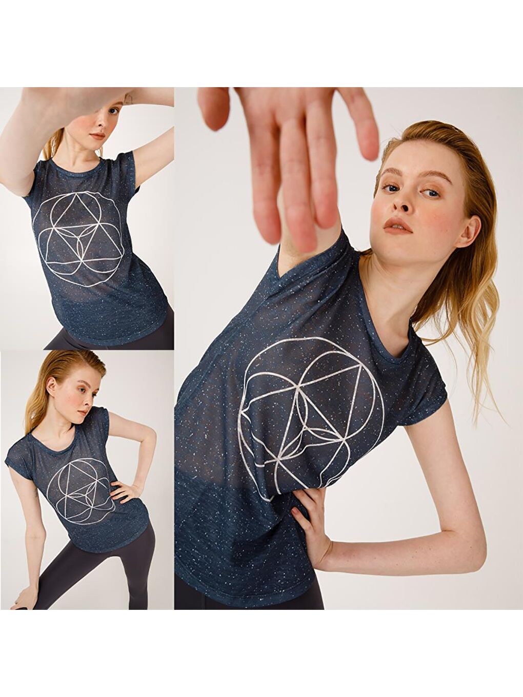 Siyah BiggYoga Namaste Antrasit T-Shirt-4