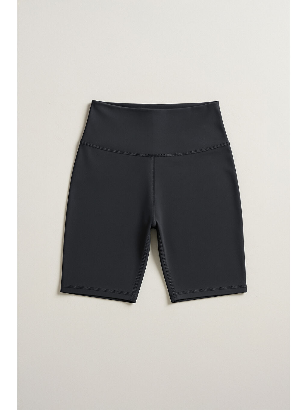 Gri Yüksek Bel Toparlayıcı Kadın Spor Kısa Tayt-1