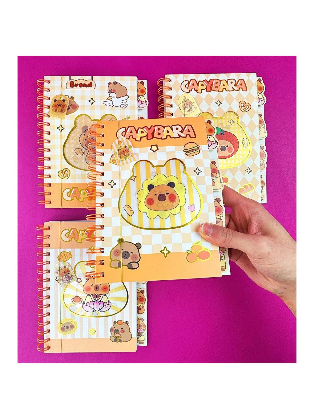 BAM HEDİYELİK EŞYA Capybara Hologram Kapaklı Defter - 3