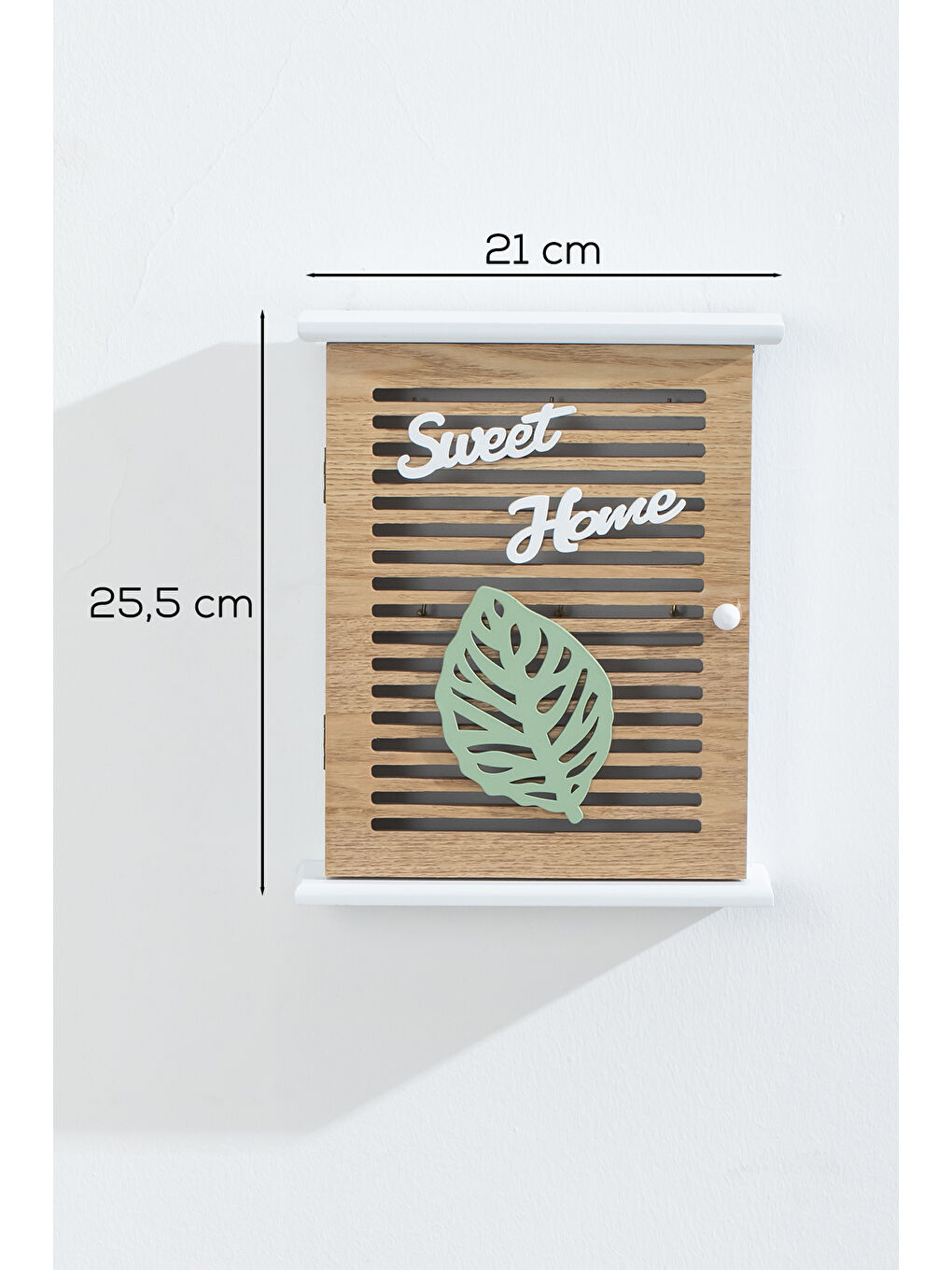 Gri 2069 Duvara Montajlı Dekoratif Anahtarlık Dolabı - Duvar Askılı Anahtar Saklama Kabini-2