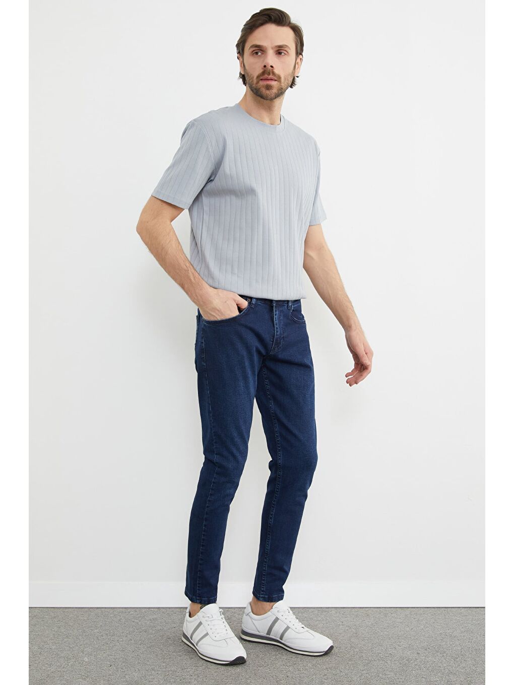 Lacivert Slim Fit Normal Bel Jean-2