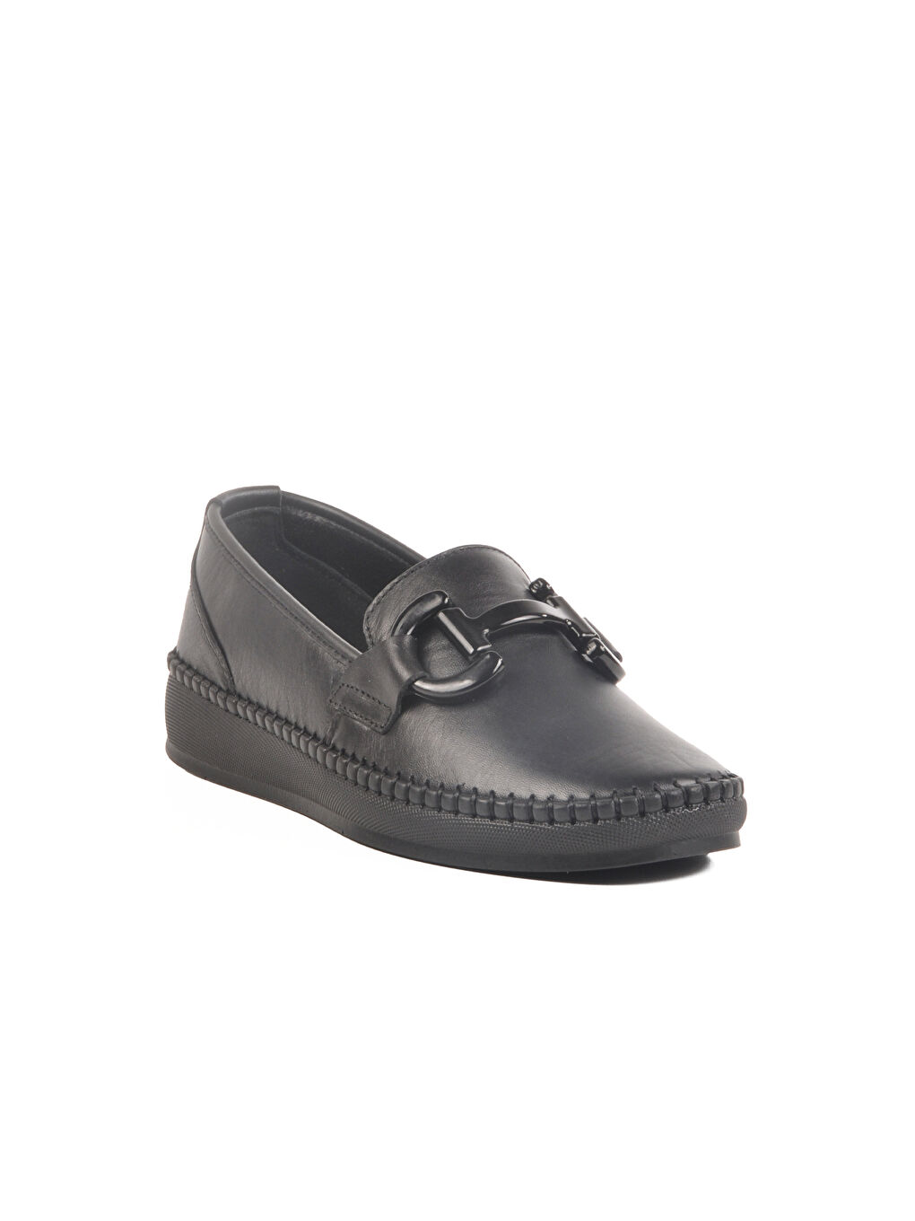 Siyah Hakiki Deri Anatomik Kadın Casual Ayakkabı F-2045 Z-2