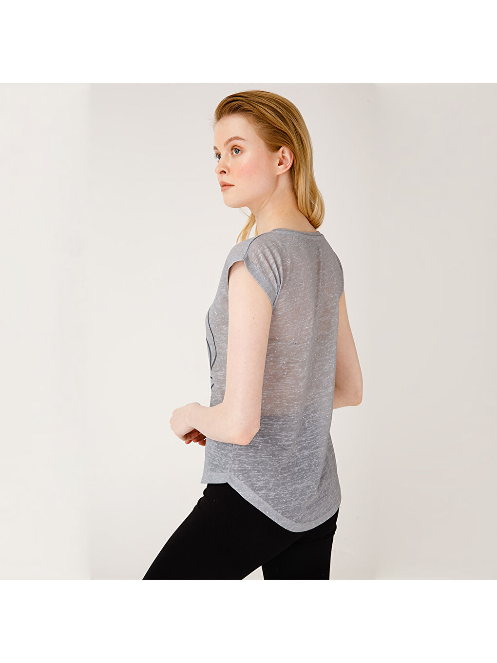 BiggYoga Namaste Gri T-Shirt-6