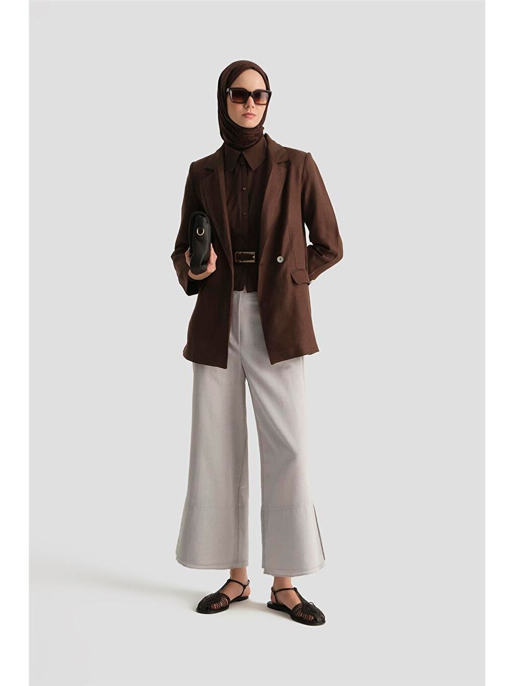 Çift Paçalı Pantolon 25Y2821 Gri-1