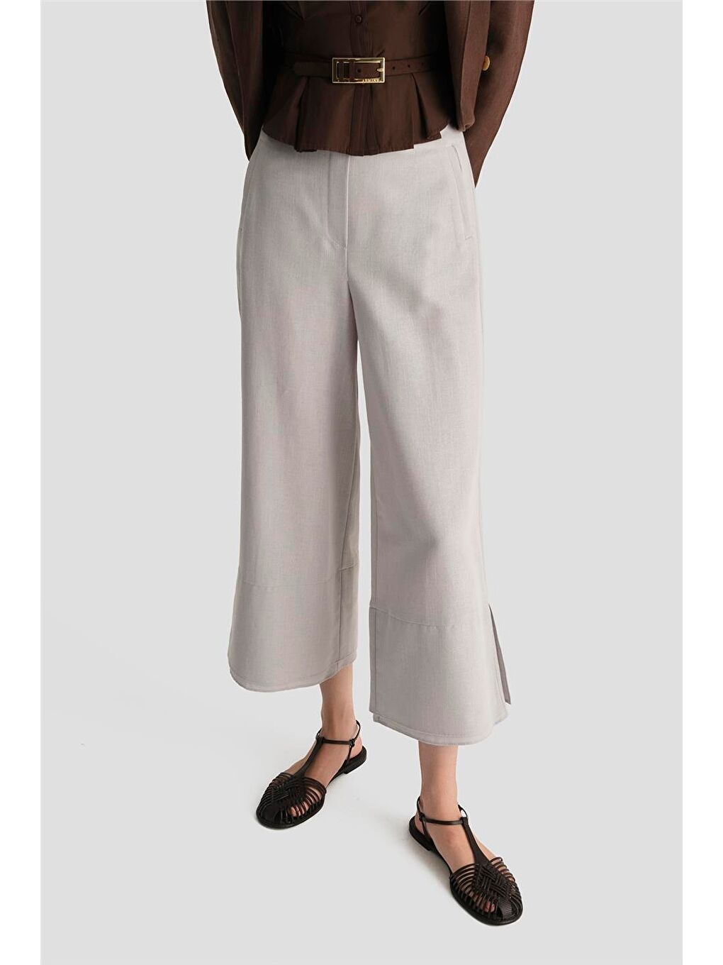 Çift Paçalı Pantolon 25Y2821 Gri-2