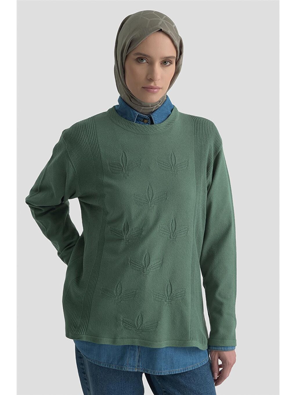 Desenli Kazak 25Kd7010 Yeşil-2