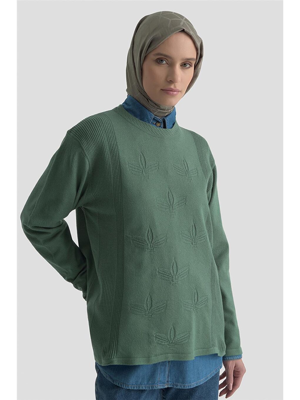 Desenli Kazak 25Kd7010 Yeşil-3