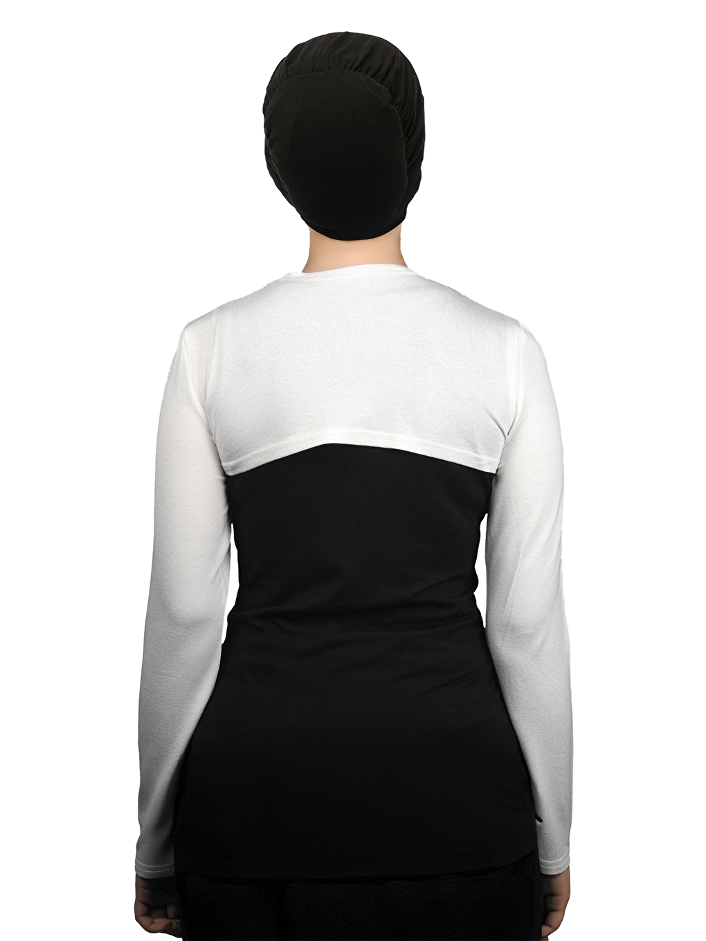 Ekru Uzun Kollu Tesettür Bolero-3