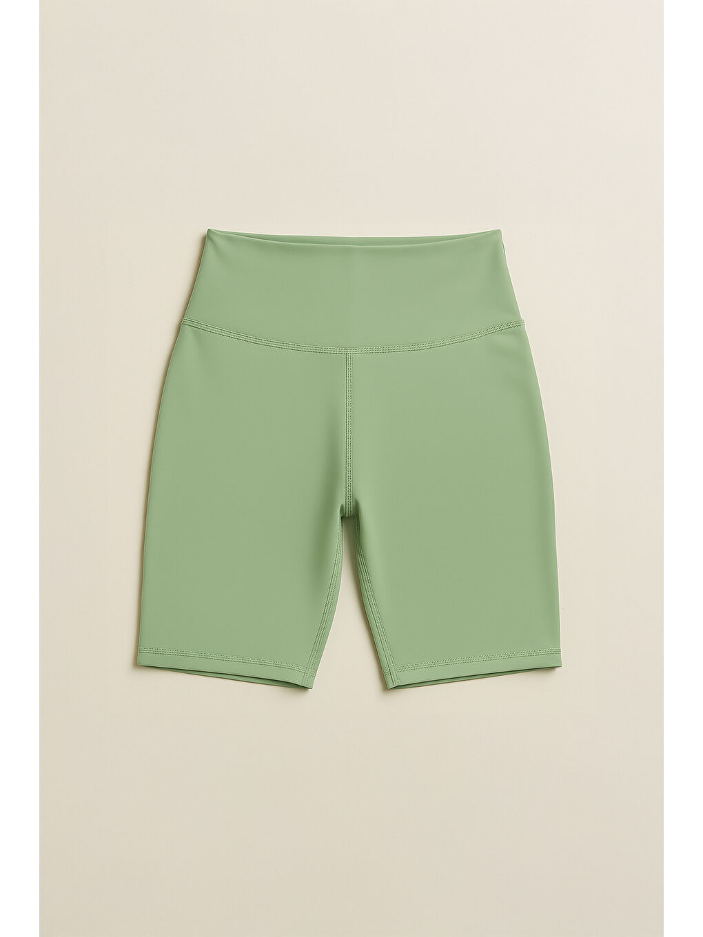 Yeşil Yüksek Bel Toparlayıcı Kadın Spor Kısa Tayt-1