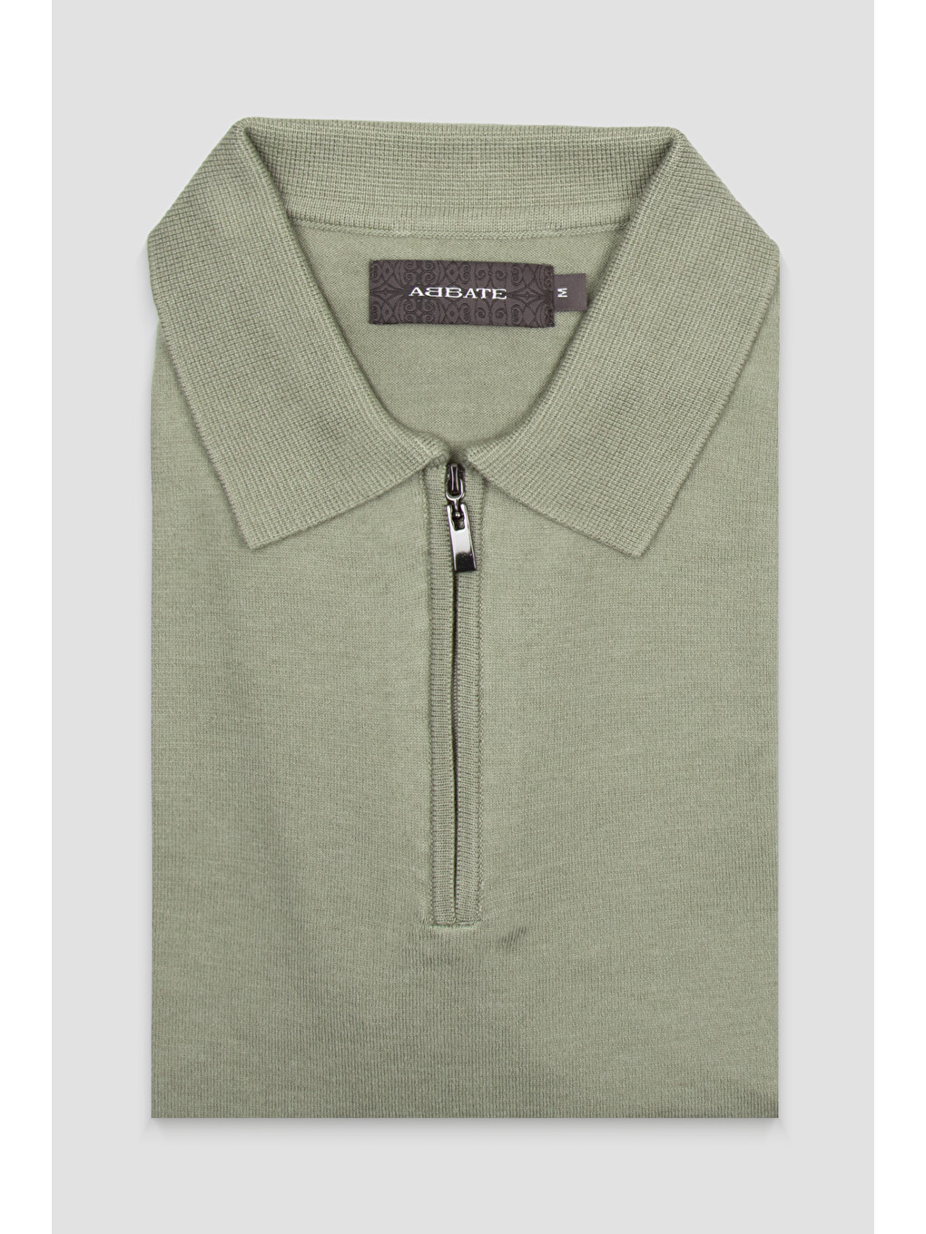 Mono Triko Örme Kaşmir Karışımlı Modern Fit Açık Yeşil Polo Yaka Erkek Düz Polo Shirt-3