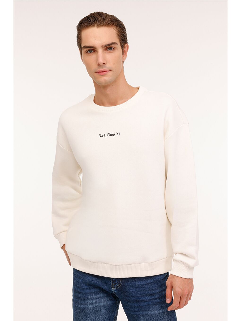Bej ML FRANK 16CTY114 4PR  Erkek Sweatshirt