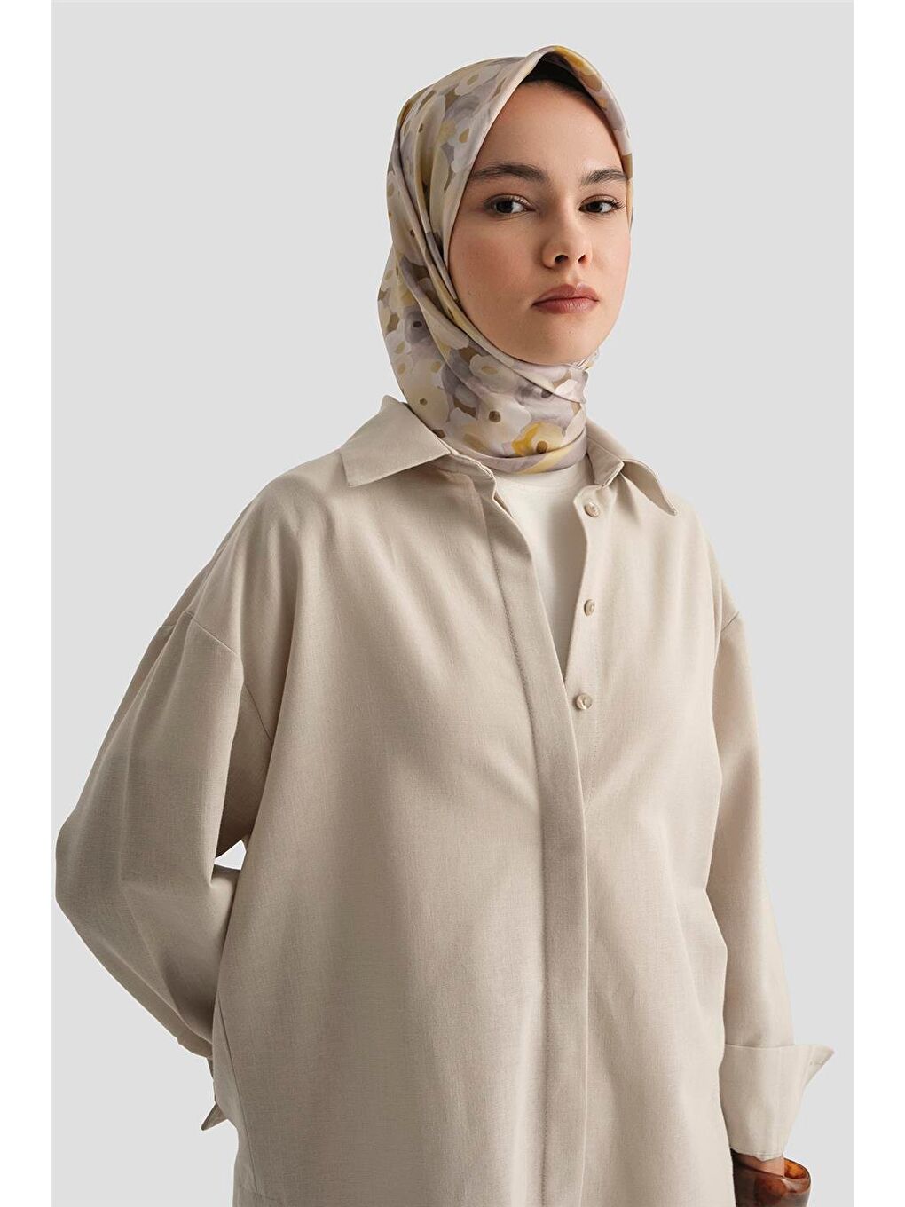 Bej Keten Basic Takım 25Y6036 Taş-4