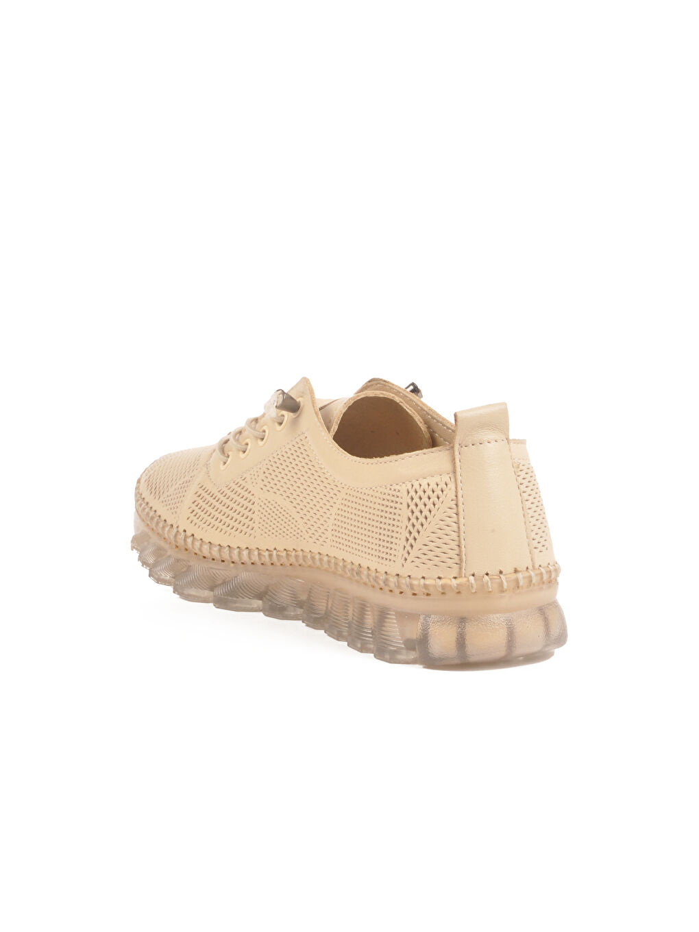 Bej Hakiki Deri Kadın Casual Ayakkabı 0004 Z-3