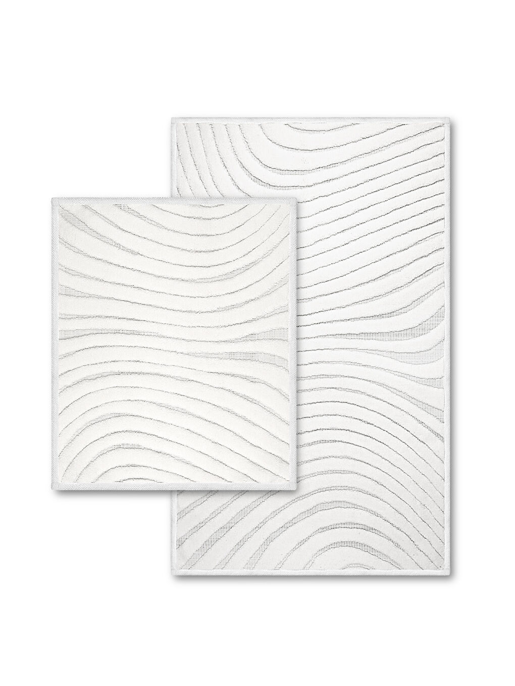 Chrimp Doğal Pamuklu 2'li Banyo Paspas Seti 60x100+50x60 Cm - Beyaz